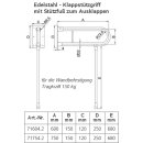 Klappstützgriff 60cm mit Stützfuß aus Edelstahl