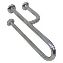 Waschbeckenstützgriff 3-fach aus Edelstahl mit Abdeckrosetten 55cm links