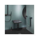 Duschsitz mit Fuß, klappbar, schwarz, 150 kg belastbar