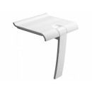 Set: Duschsitz mit Fuß, klappbar, weiß, 150 kg belastbar, Duschablage, weiß (austauschbar)