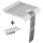 Set: Duschsitz mit Fuß, klappbar, weiß/silbergrau, 150 kg belastbar, Duschablage, weiß (austauschbar)