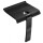 Set: Duschsitz mit Fuß, klappbar,schwarz/schwarz, 150 kg belastbar, Duschablage, schwarz (austauschbar)