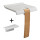 Set: Duschsitz mit Fuß, klappbar, weiß/holz, 150 kg belastbar, Duschablage, weiß (austauschbar)