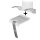 Comfort-Set: Duschsitz mit Fuß, klappbar, weiß/silbergrau, 150 kg belastbar, Rückenlehne, weiß + 2 Armlehnen, weiß/silbergrau